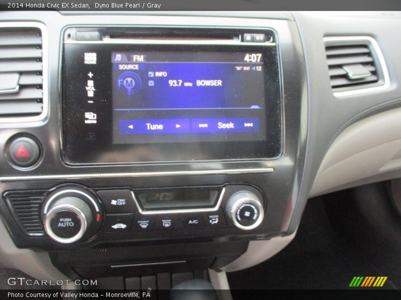 Dyno Blue Pearl / Gray 2014 Honda Civic EX Sedan