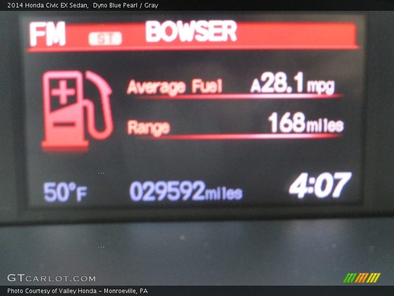Dyno Blue Pearl / Gray 2014 Honda Civic EX Sedan