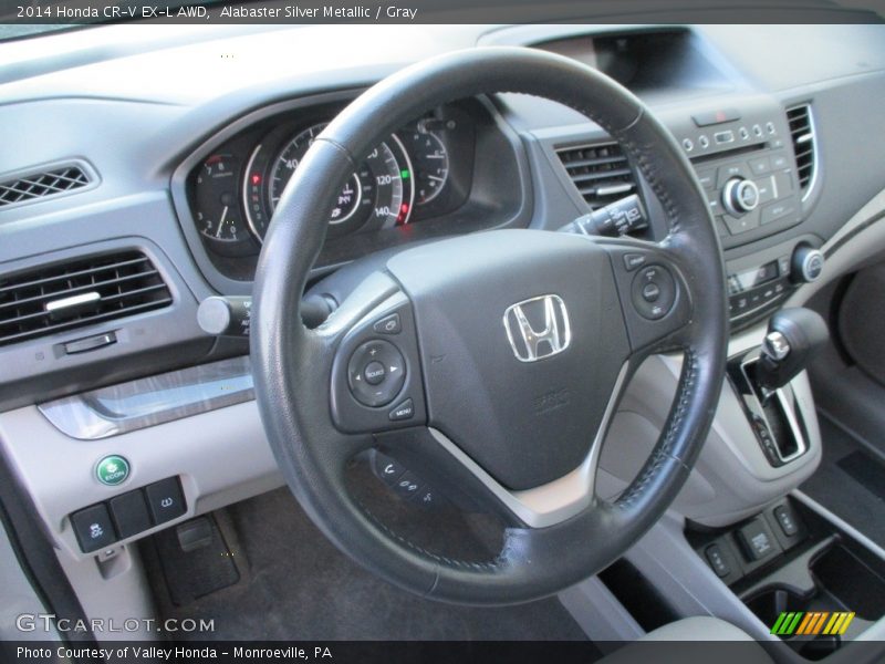 Alabaster Silver Metallic / Gray 2014 Honda CR-V EX-L AWD