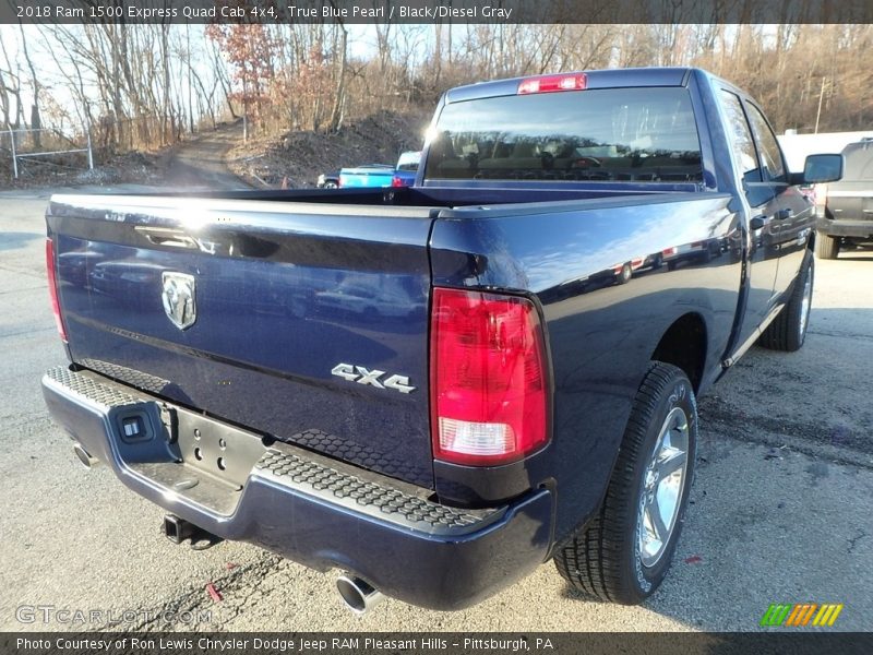 True Blue Pearl / Black/Diesel Gray 2018 Ram 1500 Express Quad Cab 4x4