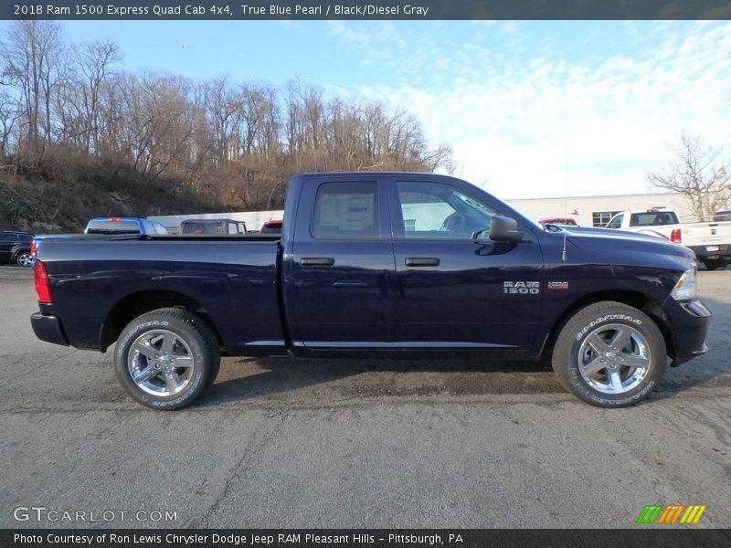 True Blue Pearl / Black/Diesel Gray 2018 Ram 1500 Express Quad Cab 4x4