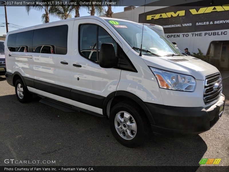 Oxford White / Pewter 2017 Ford Transit Wagon XLT 350 LR Long