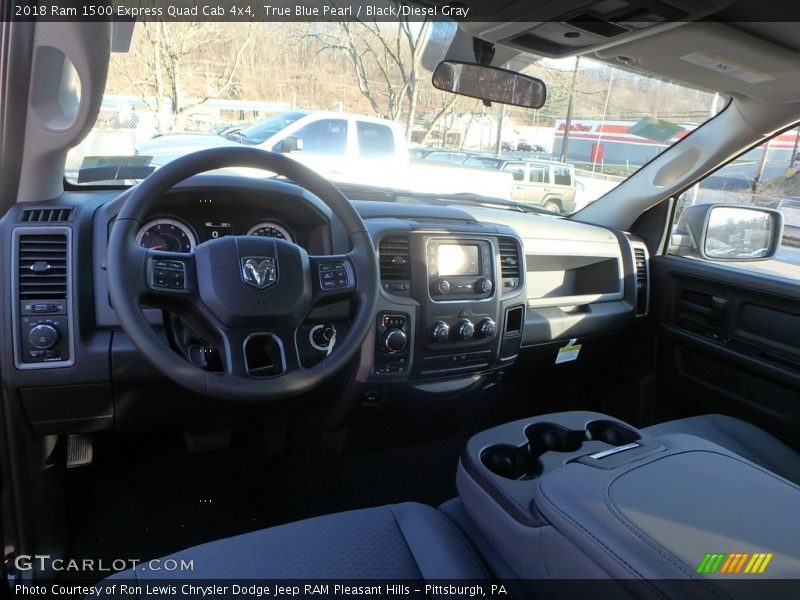 True Blue Pearl / Black/Diesel Gray 2018 Ram 1500 Express Quad Cab 4x4