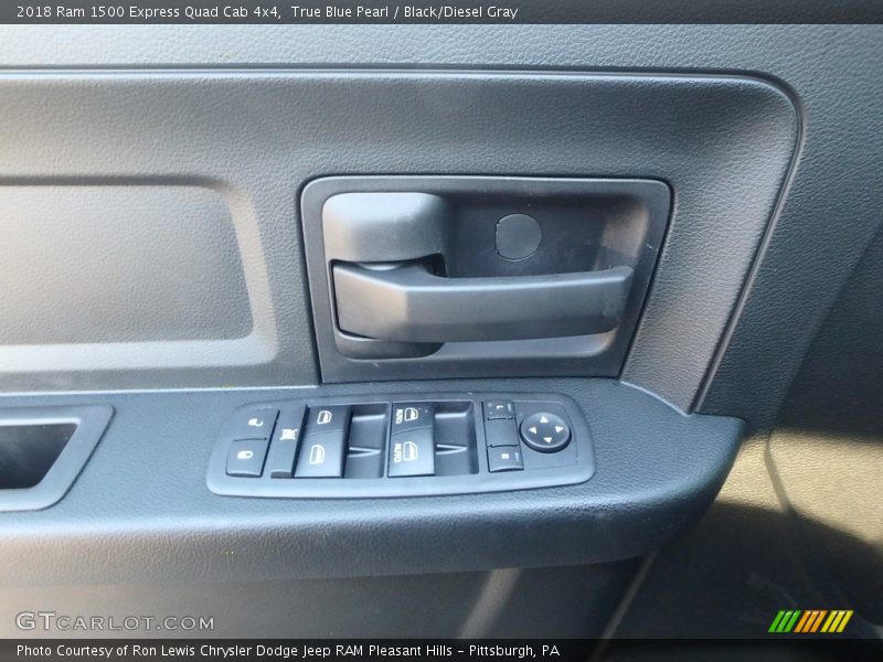 True Blue Pearl / Black/Diesel Gray 2018 Ram 1500 Express Quad Cab 4x4