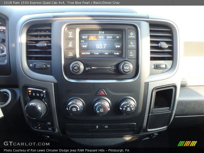 True Blue Pearl / Black/Diesel Gray 2018 Ram 1500 Express Quad Cab 4x4