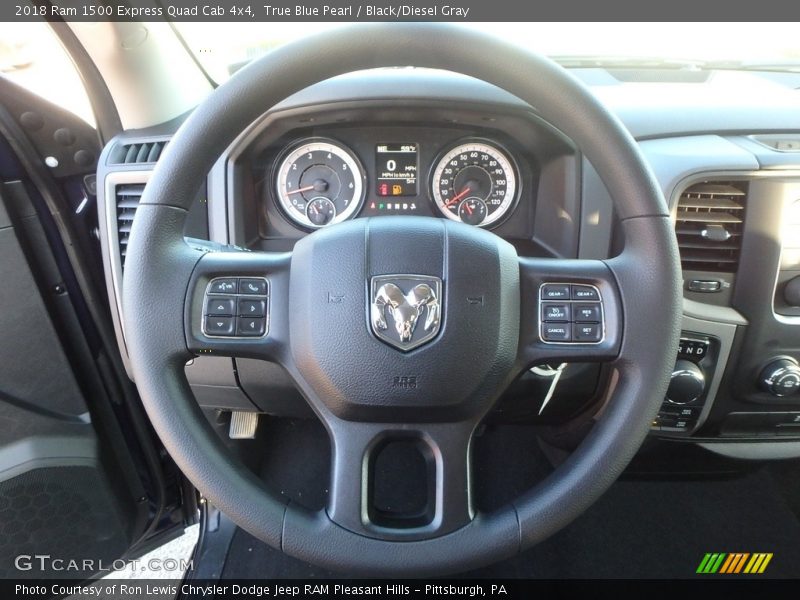 True Blue Pearl / Black/Diesel Gray 2018 Ram 1500 Express Quad Cab 4x4