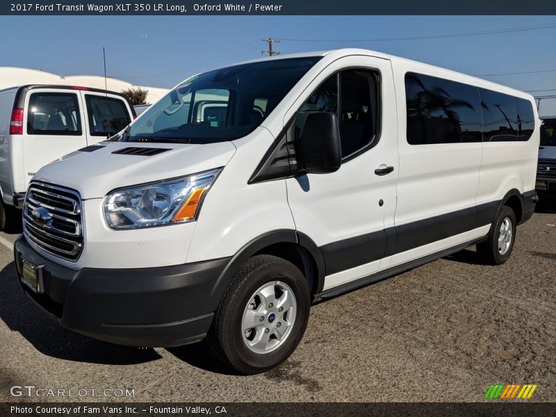 Oxford White / Pewter 2017 Ford Transit Wagon XLT 350 LR Long