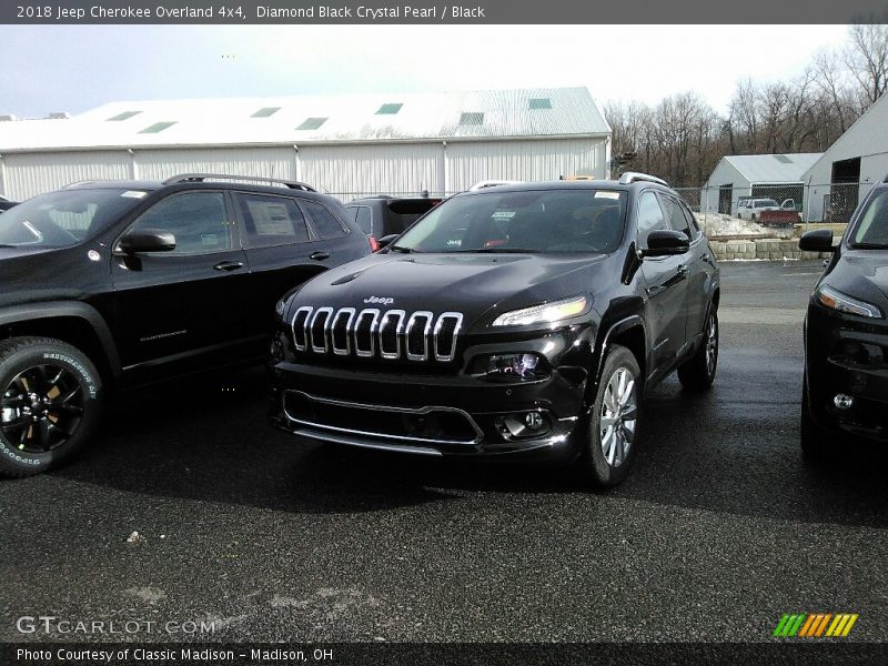 Diamond Black Crystal Pearl / Black 2018 Jeep Cherokee Overland 4x4