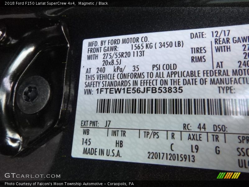 Magnetic / Black 2018 Ford F150 Lariat SuperCrew 4x4