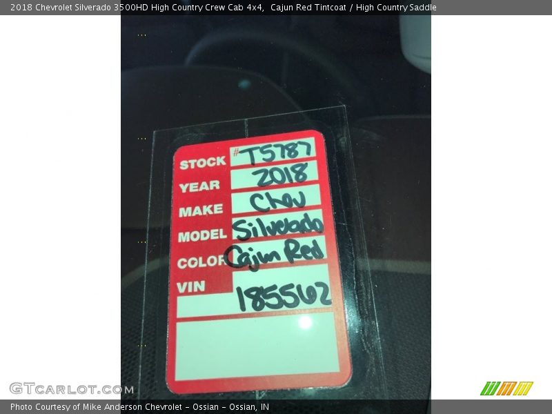 Cajun Red Tintcoat / High Country Saddle 2018 Chevrolet Silverado 3500HD High Country Crew Cab 4x4
