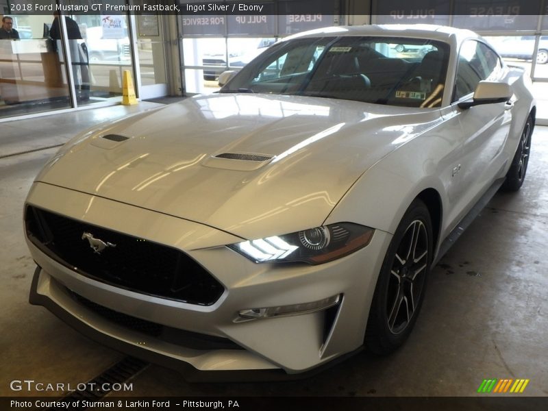 Ingot Silver / Ebony 2018 Ford Mustang GT Premium Fastback