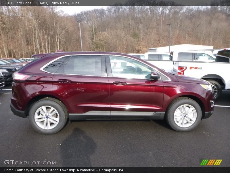 Ruby Red / Dune 2018 Ford Edge SEL AWD