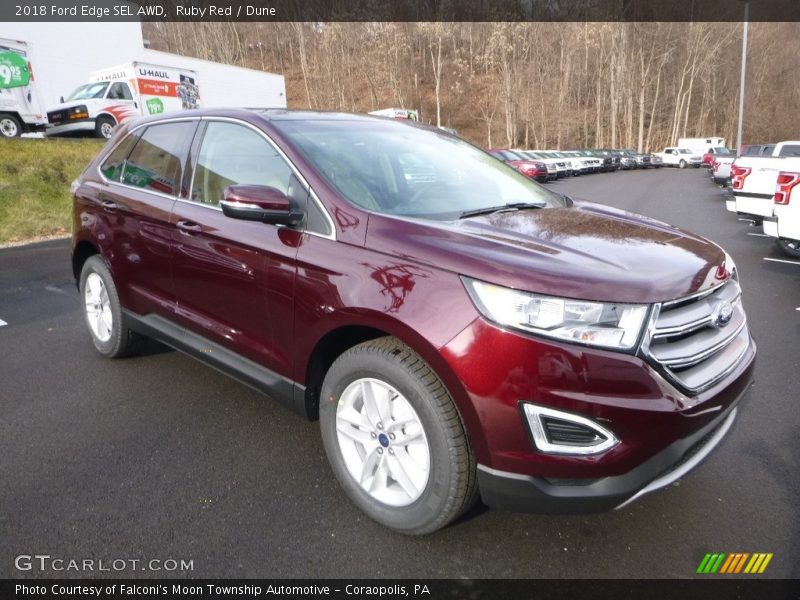 Ruby Red / Dune 2018 Ford Edge SEL AWD