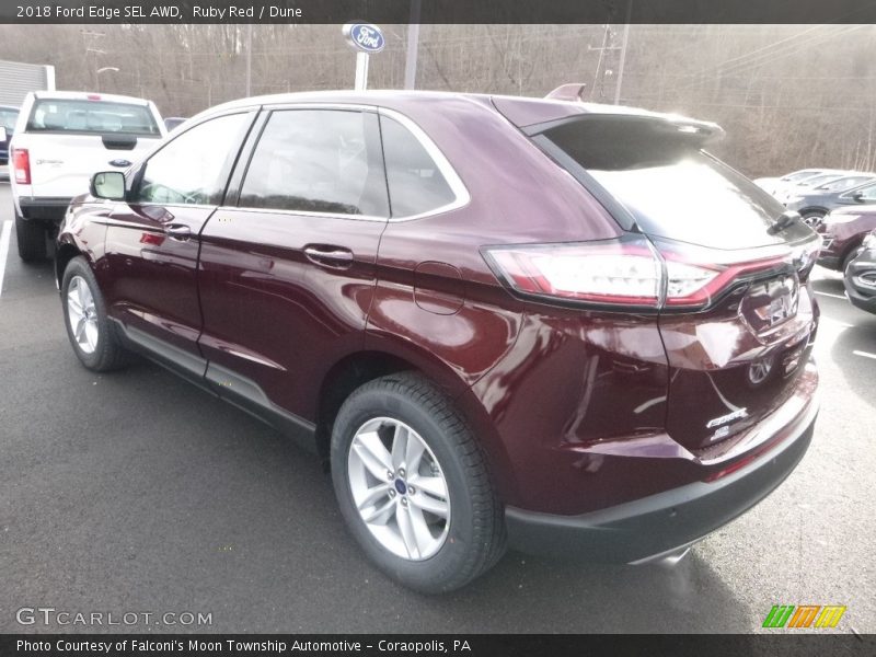 Ruby Red / Dune 2018 Ford Edge SEL AWD
