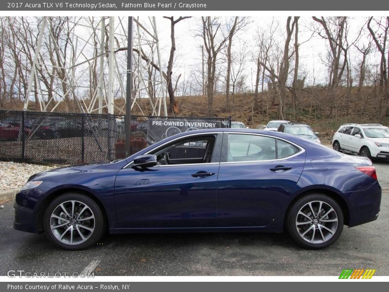 Fathom Blue Pearl / Graystone 2017 Acura TLX V6 Technology Sedan