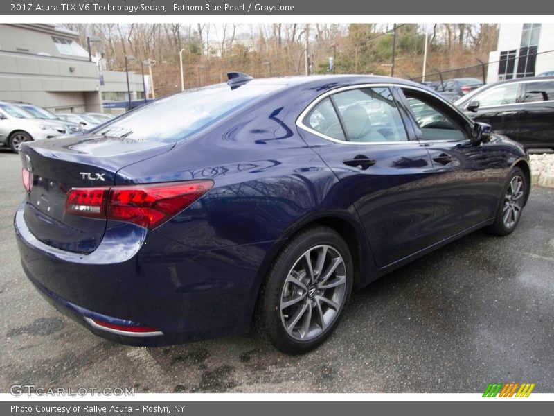 Fathom Blue Pearl / Graystone 2017 Acura TLX V6 Technology Sedan