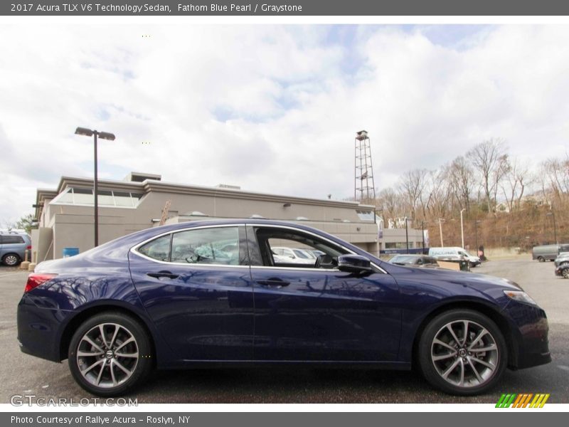 Fathom Blue Pearl / Graystone 2017 Acura TLX V6 Technology Sedan