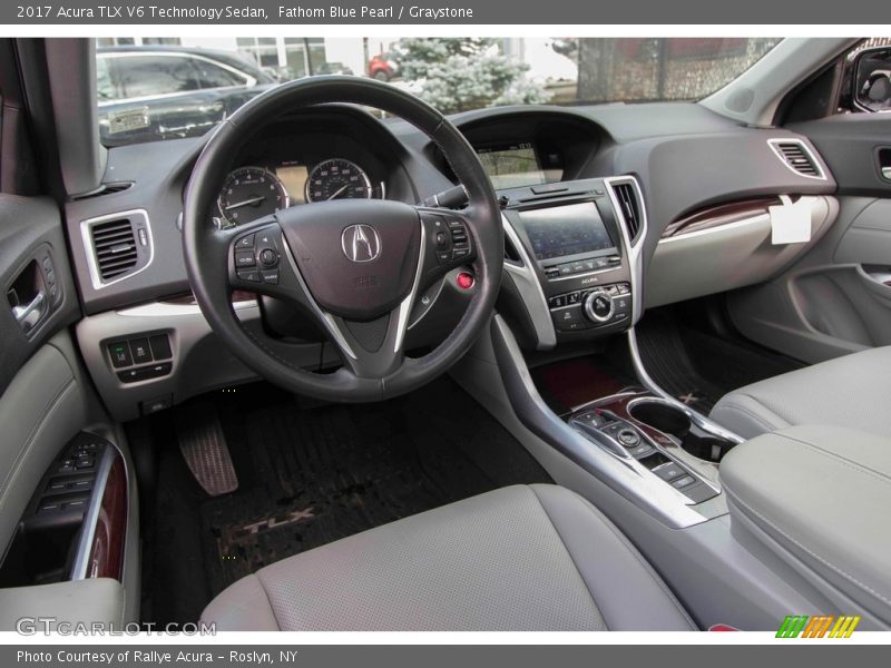 Fathom Blue Pearl / Graystone 2017 Acura TLX V6 Technology Sedan