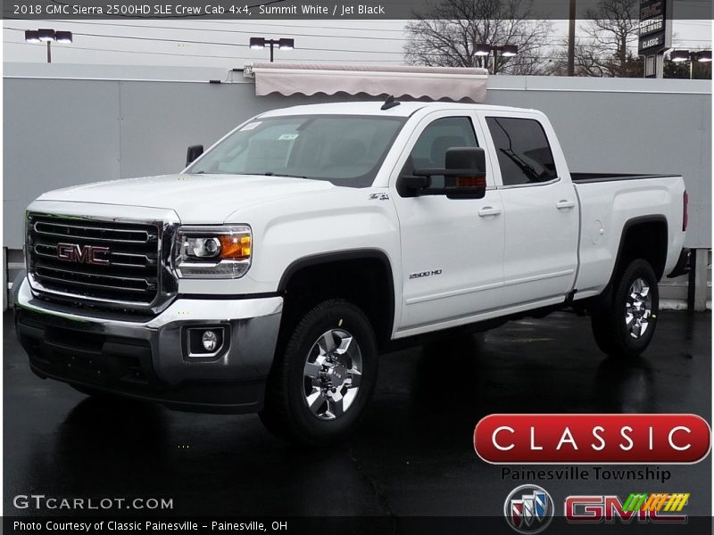 Summit White / Jet Black 2018 GMC Sierra 2500HD SLE Crew Cab 4x4