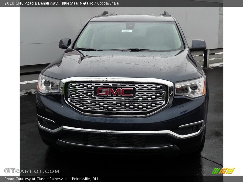 Blue Steel Metallic / Cocoa/Shale 2018 GMC Acadia Denali AWD