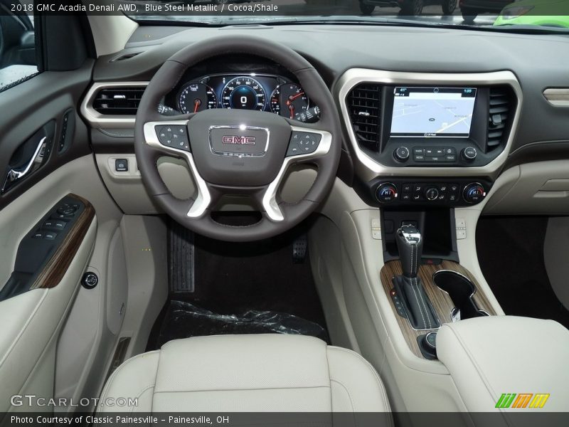 Blue Steel Metallic / Cocoa/Shale 2018 GMC Acadia Denali AWD
