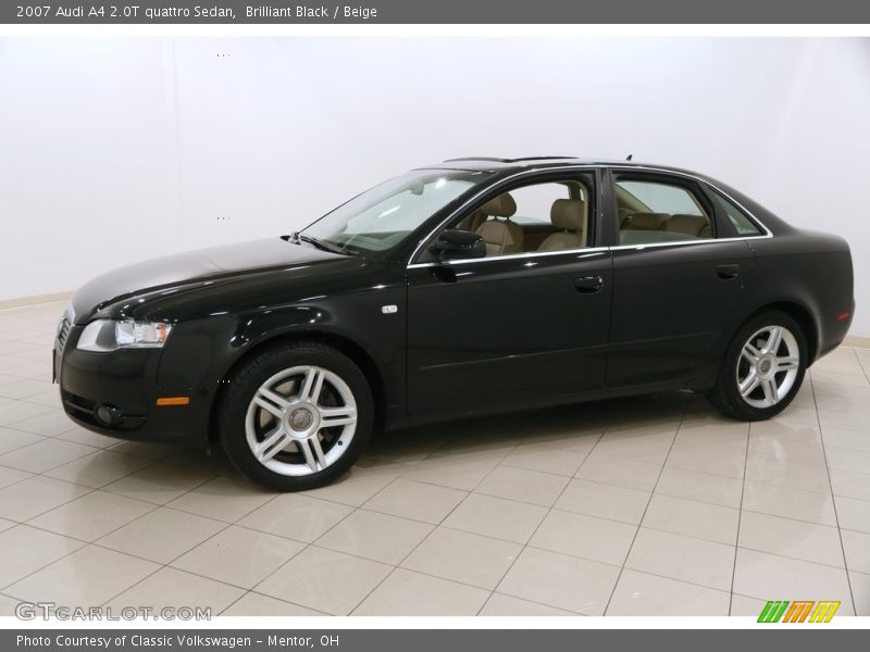 Brilliant Black / Beige 2007 Audi A4 2.0T quattro Sedan