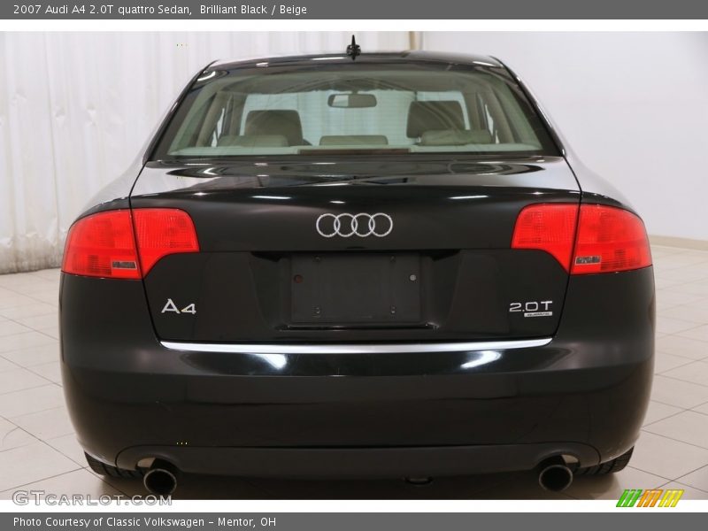 Brilliant Black / Beige 2007 Audi A4 2.0T quattro Sedan