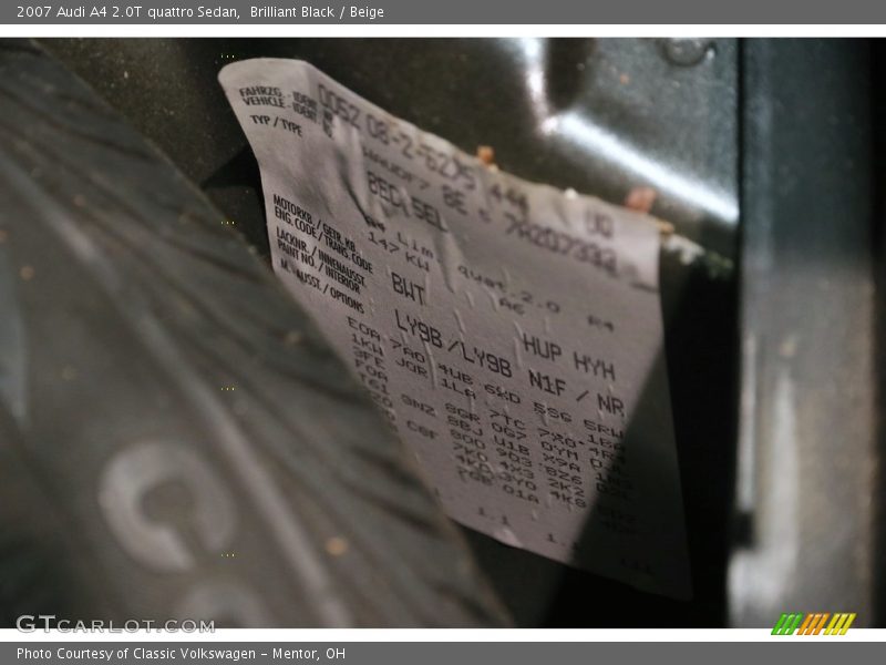Brilliant Black / Beige 2007 Audi A4 2.0T quattro Sedan
