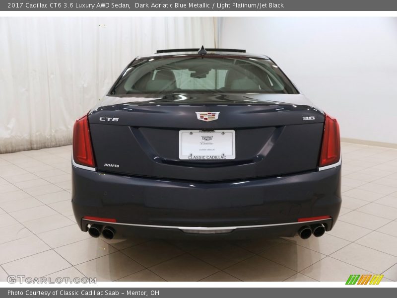 Dark Adriatic Blue Metallic / Light Platinum/Jet Black 2017 Cadillac CT6 3.6 Luxury AWD Sedan