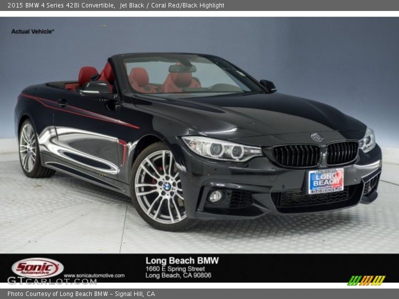 Jet Black / Coral Red/Black Highlight 2015 BMW 4 Series 428i Convertible