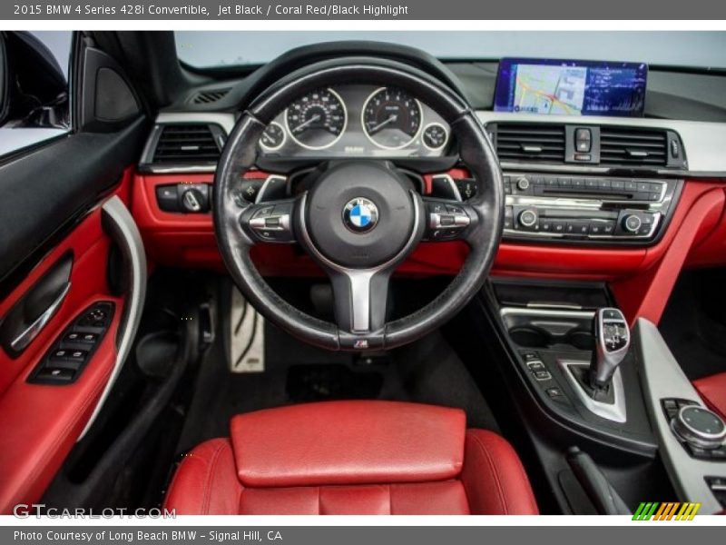 Jet Black / Coral Red/Black Highlight 2015 BMW 4 Series 428i Convertible
