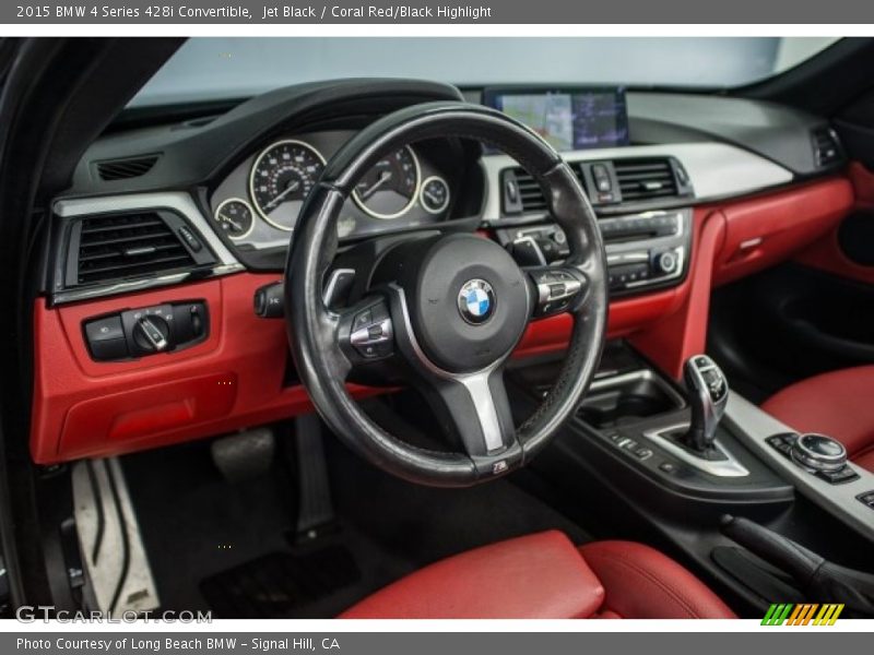 Jet Black / Coral Red/Black Highlight 2015 BMW 4 Series 428i Convertible