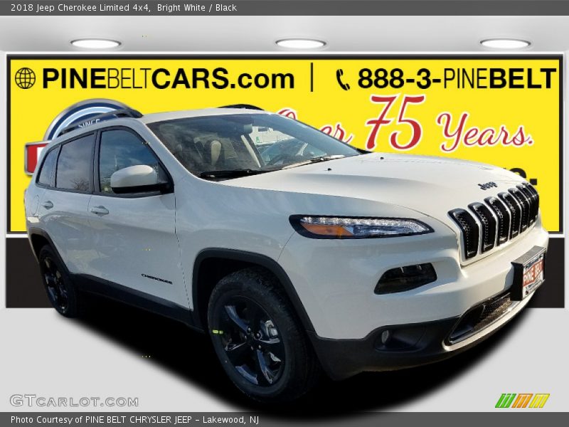 Bright White / Black 2018 Jeep Cherokee Limited 4x4