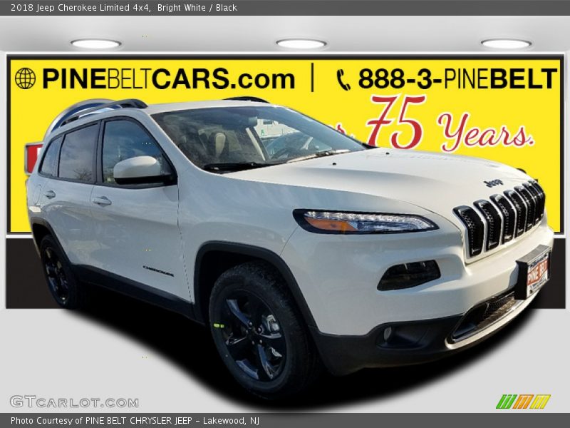 Bright White / Black 2018 Jeep Cherokee Limited 4x4