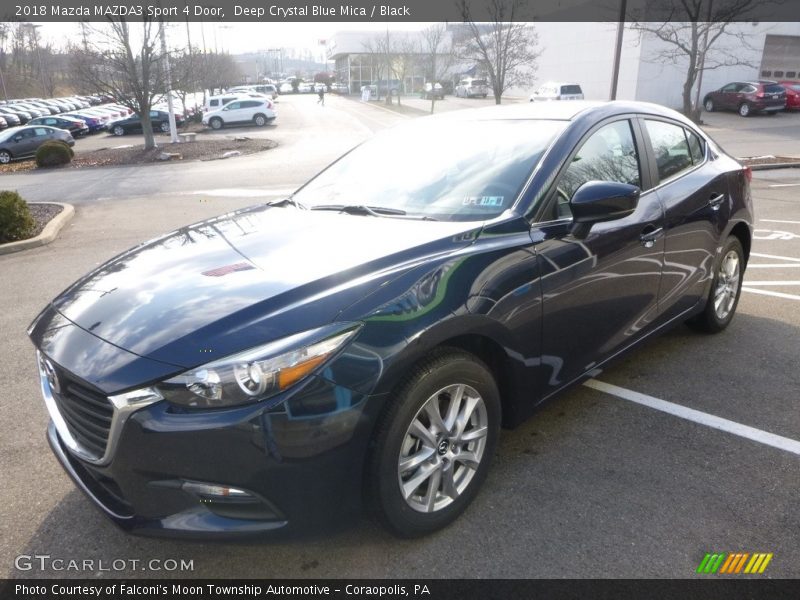 Deep Crystal Blue Mica / Black 2018 Mazda MAZDA3 Sport 4 Door