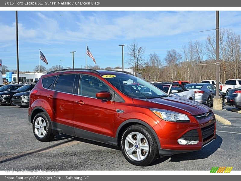 Sunset Metallic / Charcoal Black 2015 Ford Escape SE