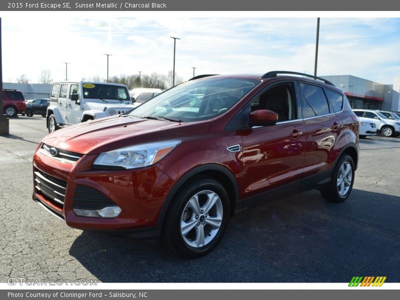 Sunset Metallic / Charcoal Black 2015 Ford Escape SE