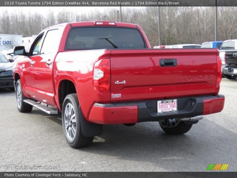 Barcelona Red Metallic / 1794 Edition Black/Brown 2018 Toyota Tundra 1794 Edition CrewMax 4x4