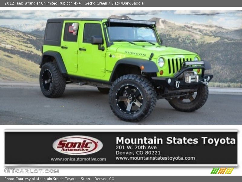 Gecko Green / Black/Dark Saddle 2012 Jeep Wrangler Unlimited Rubicon 4x4