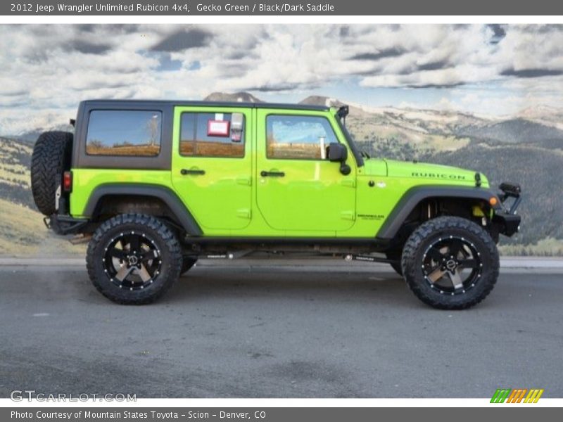 Gecko Green / Black/Dark Saddle 2012 Jeep Wrangler Unlimited Rubicon 4x4
