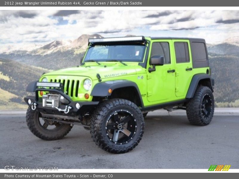 Gecko Green / Black/Dark Saddle 2012 Jeep Wrangler Unlimited Rubicon 4x4