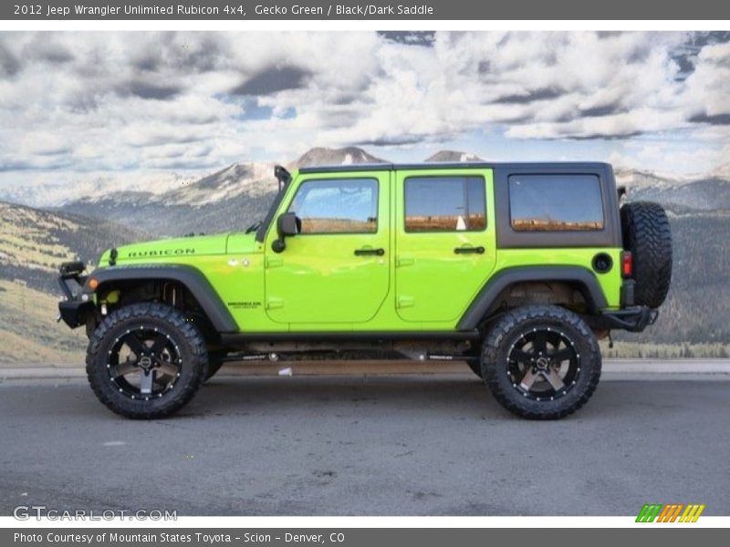 Gecko Green / Black/Dark Saddle 2012 Jeep Wrangler Unlimited Rubicon 4x4