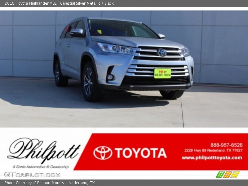 Celestial Silver Metallic / Black 2018 Toyota Highlander XLE