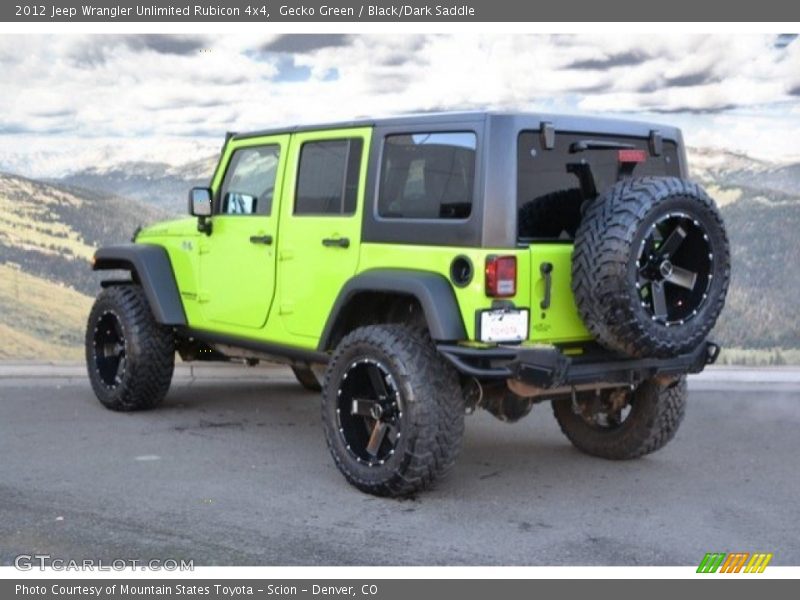 Gecko Green / Black/Dark Saddle 2012 Jeep Wrangler Unlimited Rubicon 4x4