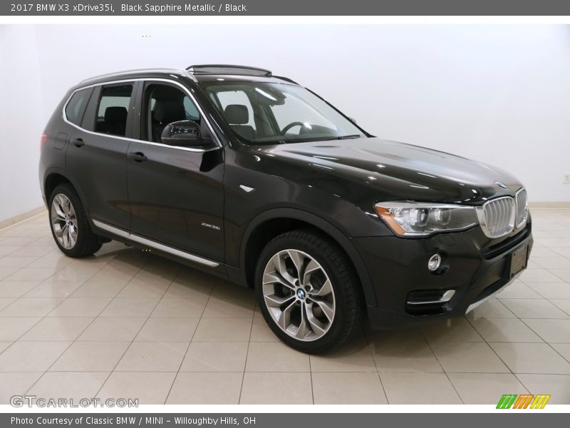 Black Sapphire Metallic / Black 2017 BMW X3 xDrive35i