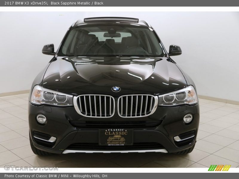 Black Sapphire Metallic / Black 2017 BMW X3 xDrive35i