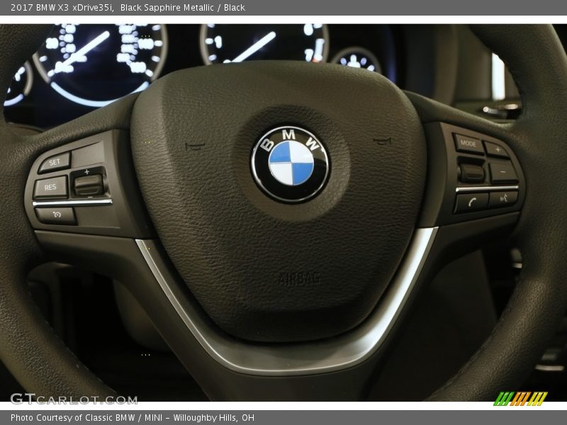 Black Sapphire Metallic / Black 2017 BMW X3 xDrive35i
