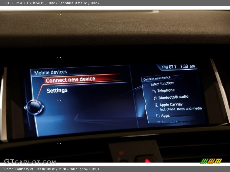 Black Sapphire Metallic / Black 2017 BMW X3 xDrive35i