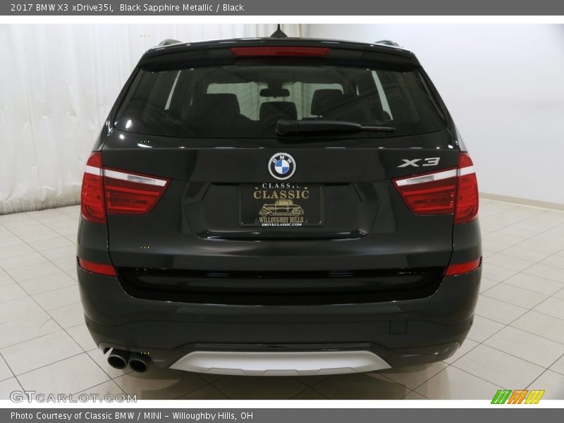 Black Sapphire Metallic / Black 2017 BMW X3 xDrive35i