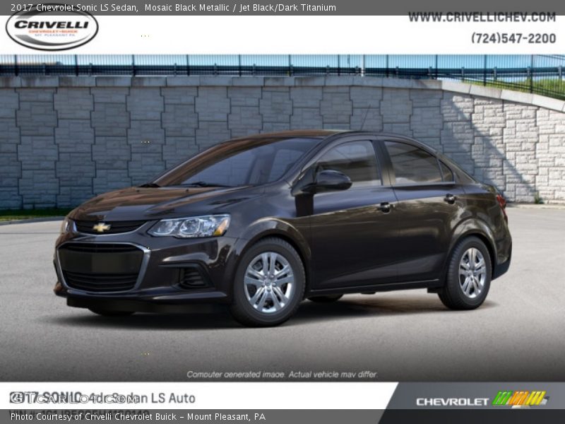Mosaic Black Metallic / Jet Black/Dark Titanium 2017 Chevrolet Sonic LS Sedan